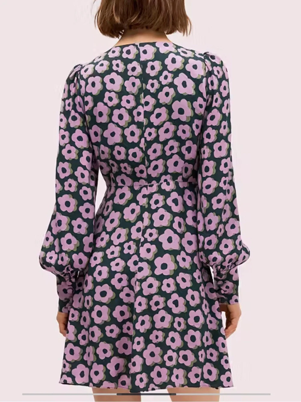 Kate Spade Flaire Flora Fluid Mini Dress in Lilac and Green Floral Print Size 2
